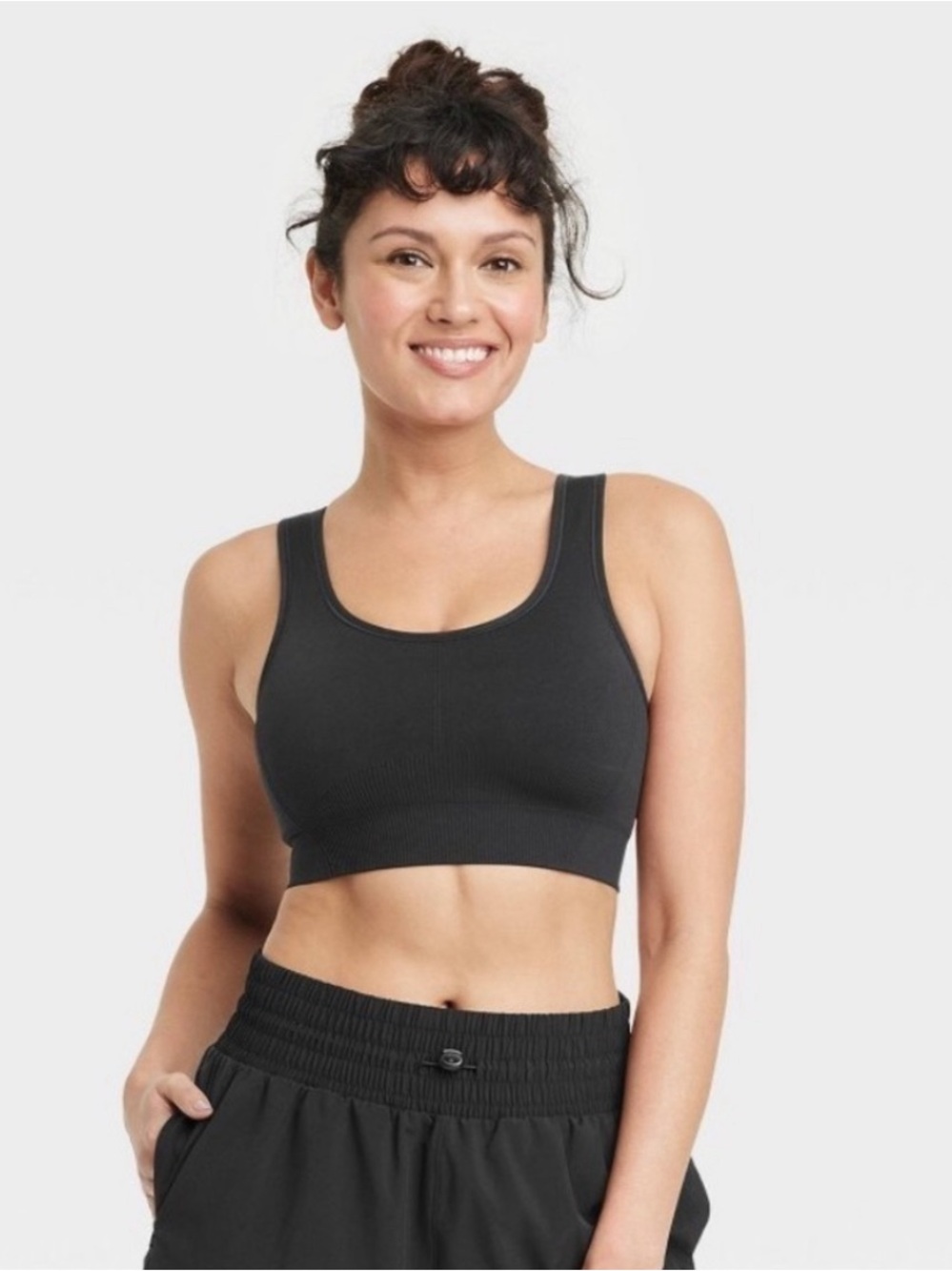All In Motion Women's Seamless Medium Support Racerback Midline Sports Bra Siz M